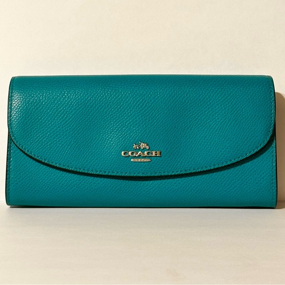 Coach Handbags - COACH Crossgrain Leather Slim Envelope Wallet *RARE COLOR*